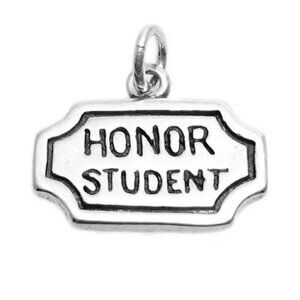 "HONOR STUDENT" CHARM IN STERLING SILVER